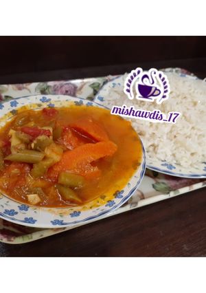عکسی از دستور 😋خوراک لوبیا متفاوت😋🍲