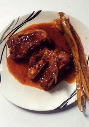A picture of ayam masak habang (red chilli chicken ).