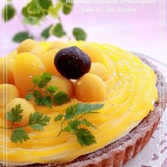 Sweet Chestnuts Mashed with Sweet Potatoes: Mont Blanc Tart A picture of Sweet Chestnuts Mashed with Sweet Potatoes: Mont Blanc Tart.