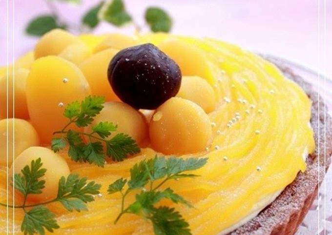 Recipe of Ultimate Sweet Chestnuts Mashed with Sweet Potatoes: Mont Blanc Tart