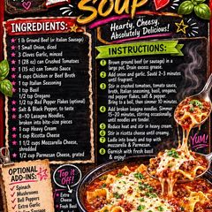 A picture of MissFits Lasagna Soup.