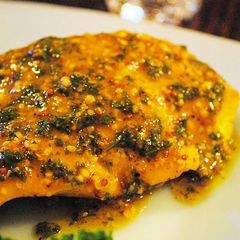 Spiced Salmon Meunière with Mustard Sauce A picture of Spiced Salmon Meunière with Mustard Sauce.