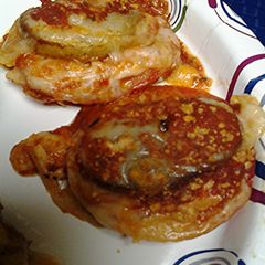 A picture of Eggplant and swiss.