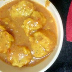 A picture of Besan gatta veg.