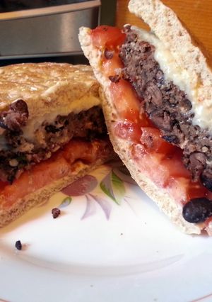 A picture of skye's blackbean meatless