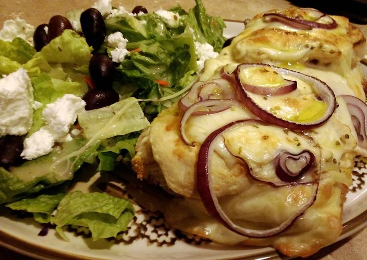 French bread chicken alfredo pizzas