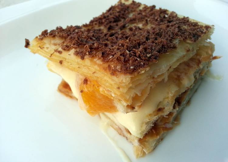 Simple Way to Prepare Perfect Peach And Chocolate Millefeuille