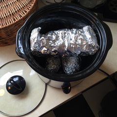 A picture of Crock Pot Stuffed Potatoes.