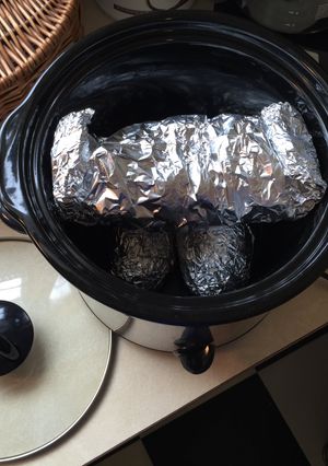 A picture of Crock Pot Stuffed Potatoes.