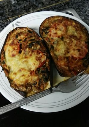 Una foto de Berenjenas rellenas veganas