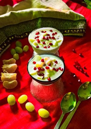 नवरात्रि स्पेशल फ्रूट क्रीम (navratri special fruit cream recipe in Hindi) रेसिपी मुख्य फोटो