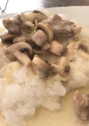 Gombás sajt krémes csirke recept fotója