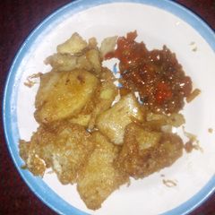 A picture of Yam and egg.