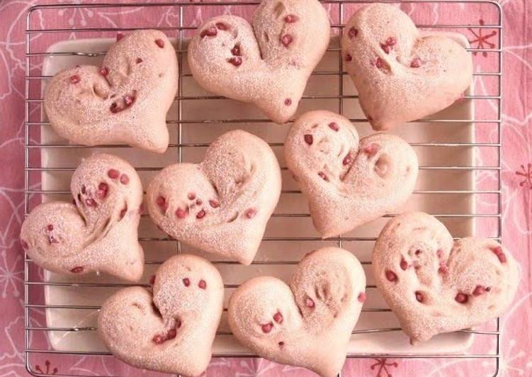 Sakura-Coloured, Heart-Shaped White Bread