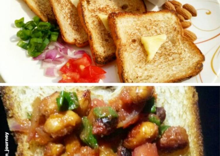 Recipe of Ultimate Peanut masala open top sandwich