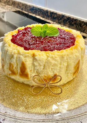 Una foto de Tarta queso ricotta “sin glúten” (“Gluten-free” ricotta cheesecake)