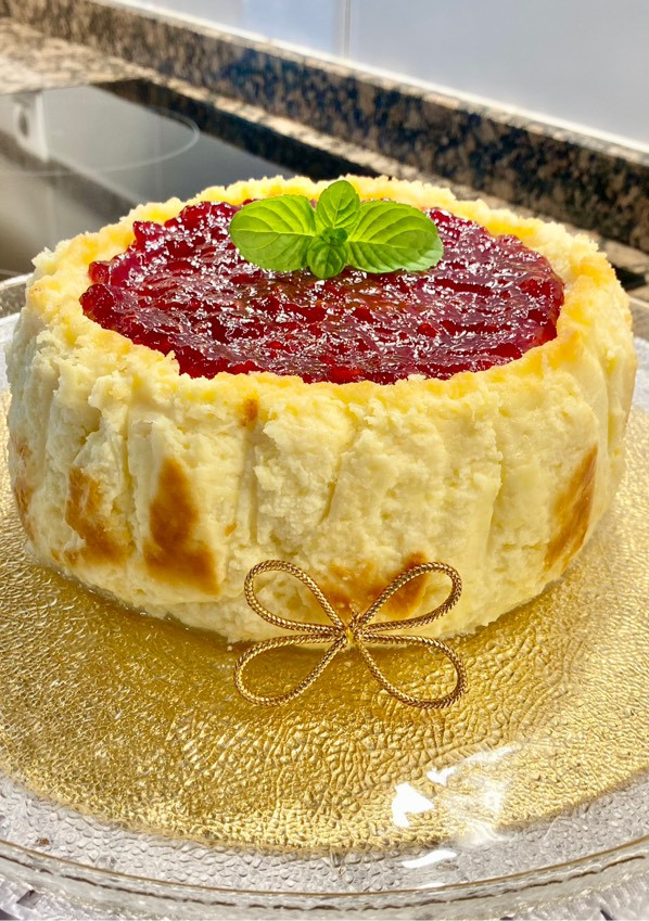 Una foto de Tarta queso ricotta “sin glúten” (“Gluten-free” ricotta cheesecake)