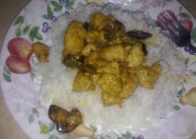 Sweet n sour chicken and mushrooms