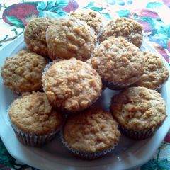 A picture of Banana Muffins With Crumb Topping.