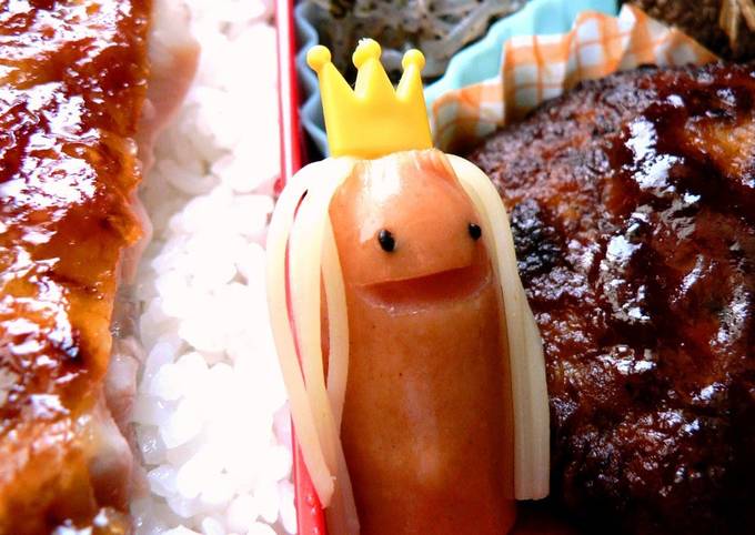For Character Bento:  Locks of Hair for a Wiener Sausage