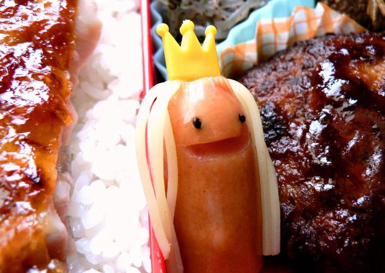 Recipe of Ultimate For Character Bento:  Locks of Hair for a Wiener Sausage