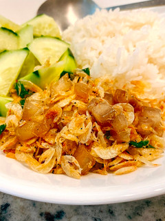 Hình của món Tép Khô Rang Thịt.