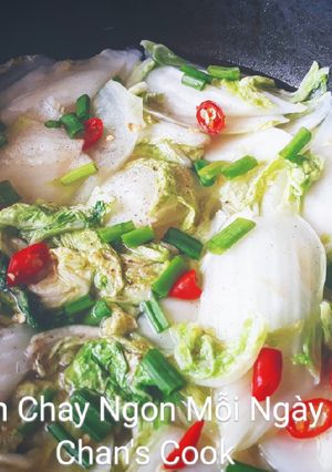 Hình của món Bắp cải thảo xào chay.