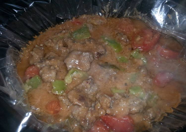 Steps to Make Ultimate Pepper steak in a crock pot