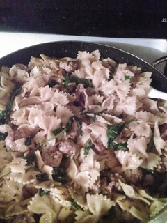 A picture of Spinach and Sausage Pasta.