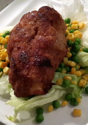 A picture of classic baked chicken kiev.