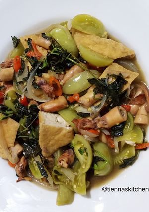 Foto resep Oseng cumi asin tahu kemangi