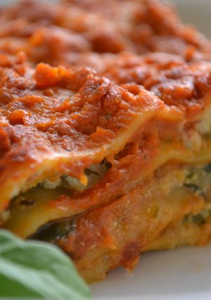 A picture of Spinach, Mushroom & "Ricotta" Lasagna.