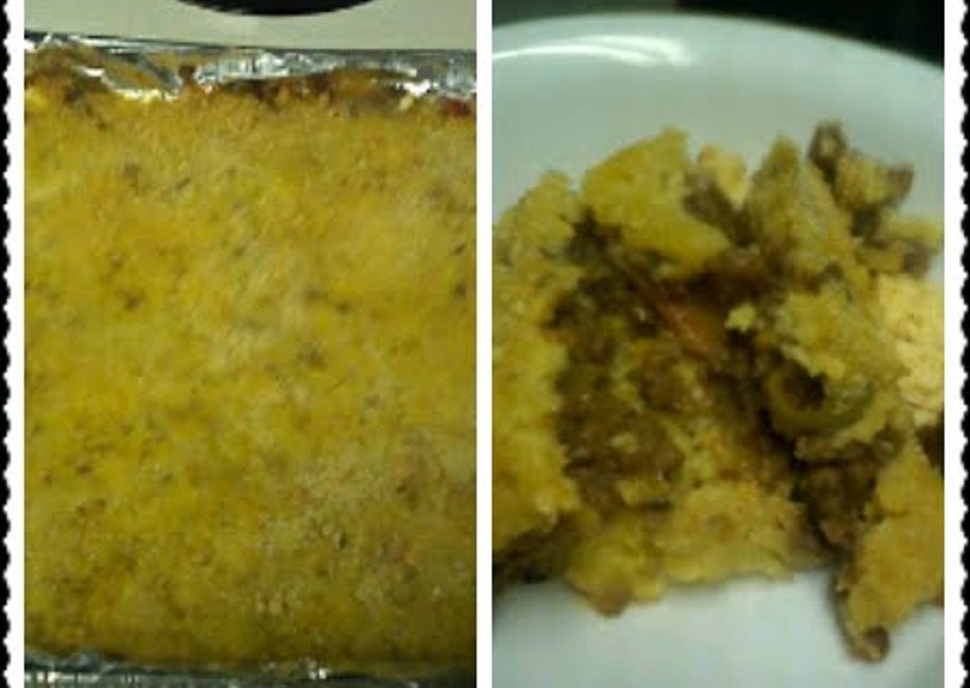 Pastelon de platano y carne (Sweet plaintain and meat pie)