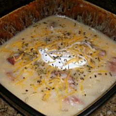 A picture of Hot link potato soup.