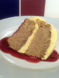 A picture of Vickys Lavender Cake with Lemon Buttercream, GF DF EF SF NF.