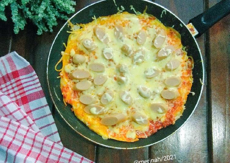 Fritatta spagetti topping pizza