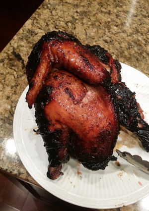 A picture of Balsamic Agave Brick Flattened Whole Chicken.