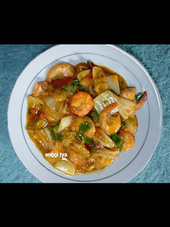 Foto resep Udang Saos Spaghetti