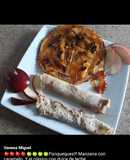 Panqueques de manzana con caramelo y el clásico con dulce de leche