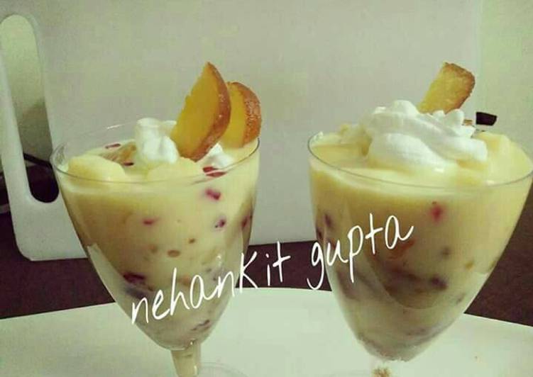 Gulab jamun custard pudding