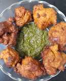 Dal pakodas with pudina chutney