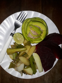 Una foto de Salteado y rosa de atún....🇸🇻