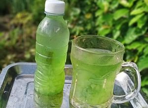 Hình của món Nha đam đường phèn lá dứa.