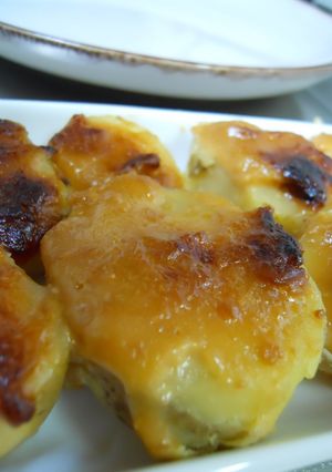 A picture of Mayonnaise and Miso Fried Spring Potatoes.