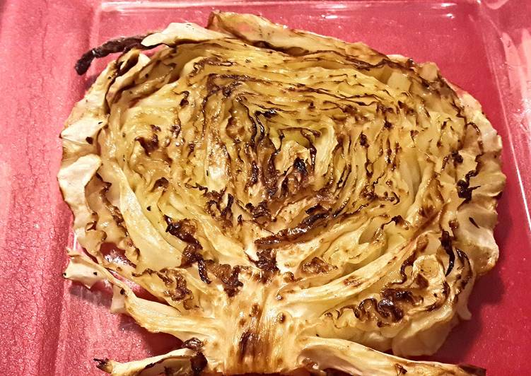 Recipe of Homemade Roasted cabbage steaks w/rubbed garlic