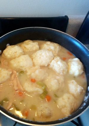 A picture of Chicken and dumplings.