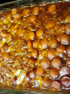 A picture of Beans and weenies, southern style.