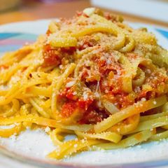 Linguini with Tomato sauce A picture of Linguini with Tomato sauce.
