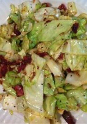 A picture of Amanda's fried cabbage.