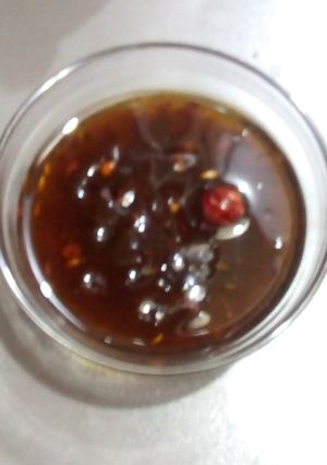 A picture of Tamarind dip (Imlli) ki chutney.
